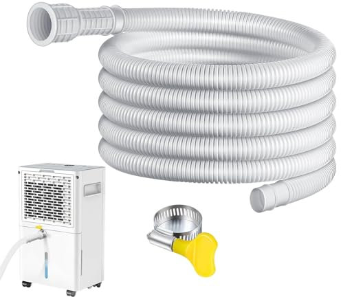 Tuxxjzm Manguera de Drenaje Deshumidificador y Aire Acondicionado - Blanca Con Adaptador de Goma Cortable