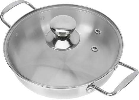 CIYODO Edelstahl Suppentopf Mit Deckel Flacher Boden Für Ramen-pfanne Robust Und Langlebig Geeignet Für Grill Und Kocher