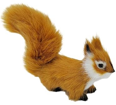 Fcnjsao Niedliche Eichhörnchen Figur Pelzige Tierstatue Simuliertes Stofftier Plüschtier Geeignet Für Garten Oder Bürodekoration