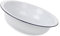 OSALADI Retro Enamel Basin Large Capacity Mixing Bowl for Washing Face Vintage Style 30cm White