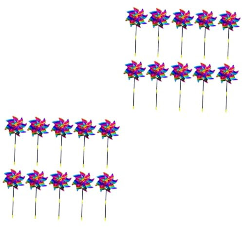 KOMBIUDA 20 Piezas Molino Viento del Césped Molinillo De Niños Molinillos De Viento Juguetes para Niños Juguete para Niños Viento De Estaca De Tierra Molinillos De Juguete La Mascota