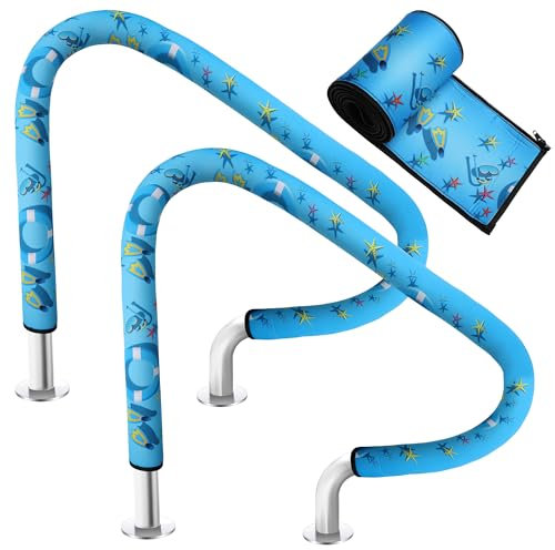 Anglekai Lot de 2 manchons de main courante de piscine de 1,8 m avec fermeture éclair