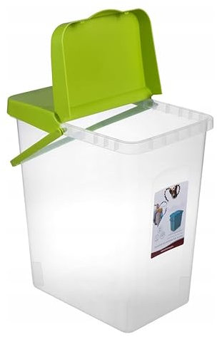 Large Storage Container Box Pet Food Washing Powder Tall 10L / 25L Home Bucket Cat Litter Tub Household Tub (Green, 10L)