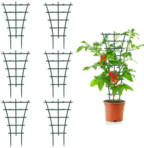6 PZ Tutor per piante rampicanti, ecologico e solido, traliccio impilabile resistente all'uso, riutilizzabile a lungo termine, favorisce la crescita sana delle piante