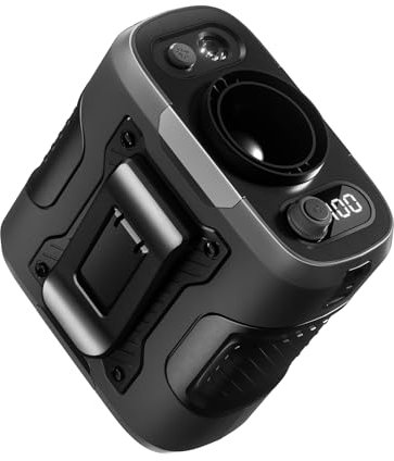 Portable Waist Fan,USB&TPYE-C Mini Rechargeable Battery Powered Clip-On Fan with Lighting, 12H Working Time, 13500RPM Strong Wind & Low Noise, Neck Fan for Outdoor, Camping, Fishing (Black)