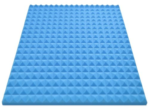 2-Inch Blue Firm Egg Crate Foam Mattress Topper – Orthopaedic Convoluted Foam Pad for Pressure Relief, Back Support & Bed Comfort – Breathable, Easy to Cut, UK Made (24 x 18)