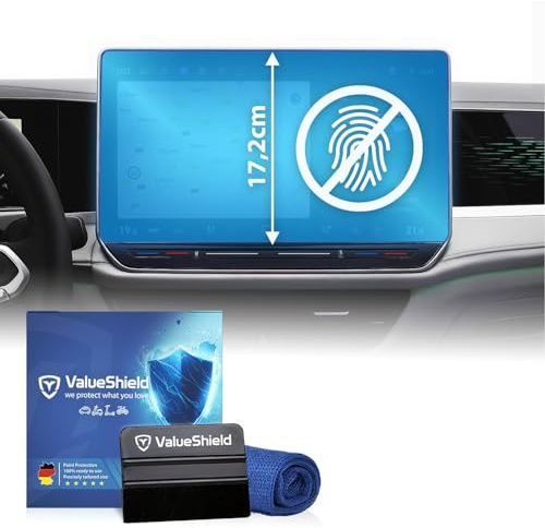 ValueShield Anti-Fingerabdruck Displayschutzfolie Matt passend für VW ID Buzz 2022-2027: 12,9 Discover/Pro Tacho, Radio, Multimedia, Navi, Bildschirm, Infotainment Touchscreen Entspiegelung