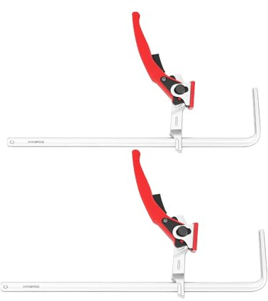 Spannelement mit Hebelgriff, 2 Stück Tischzwinge für Multifunktionstische, Niederhalter Hebelzwinge Spannbereich 300mm, Tischpressenhalterung für Werkbank Schnellspannzwinge