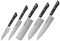 SAMURA Harakiri Profi Messer XXL Geschenk Set Ultra-scharf, AUS 8, Gemüsemesser, Allzweckmesser, Nakiri-Messer, Santoku-Messer, Kochmesser, schwarzer Griff (Schwarz)