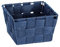 WENKO Aufbewahrungskorb Adria Mini Dunkelblau - Badkorb, quadratisch, Kunststoff-Geflecht, Polypropylen, 14 x 9 x 14 cm, Dunkelblau