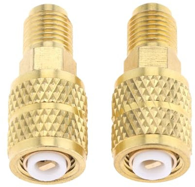 gohantee 2 Stück R410A Buchse SAE Adapter, 5/16 Zoll SAE-Buchse auf 1/4 Zoll SAE-Stecker für Mini-Split-Systeme, Klimaanlagen, HVAC und Kühlung Service