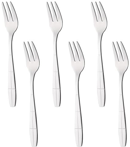Ikando Set of 12 Stainless Steel Small Tea Forks, 3-Tine Appetizer Forks, 15 cm (5.9 Inch)