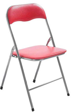 MilaniHome.it - Sedia Pieghevole Slim Rossa Opaca Struttura Grigia Per Interno Sala Da Pranzo Salotto Cucina Ufficio