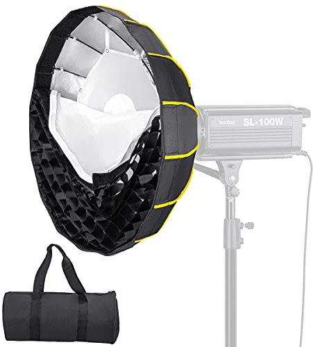 NiceFoto Parabolic Softbox 23.6 inches/ 60cm Professional Quick Set-up Deep Soft Box with Grid and Bowen Mount for Studio Flash LED Light Photography