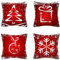 AMZQJD 4 Stück Kissenbezug Weihnachten Dekokissen Kissenbezüge Sofakissen Dekorativ Kissenhülle Bezug Weich für Wohnzimmer Schlafzimmer (Rot Weihnachten, 40 x 40 cm)