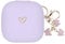 AIIEKZ Compatible with Powerbeats Pro, Soft Silicone Case with Gold Heart Pattern for Powerbeats Pro Case with Cute Butterfly Keychain for Girls Women (Lavender Purple)