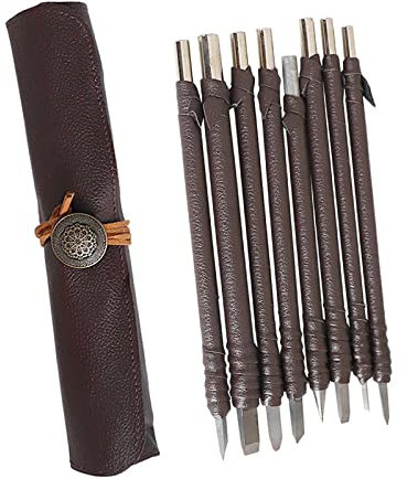 barenx 8pcs Tungsten Steel Carving Cutter Geometric Detail Knife Whittling Cutter Handmade Carving Tools