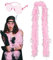 BETESSIN Federboa 200cm Rosa Federschal 60g mit Herz Brille Karneval Kostüm Accessoire 20er Jahre Charleston Flapper Fasching Mottoparty Cosplay Party Tischdeko Hochzeitsdeko