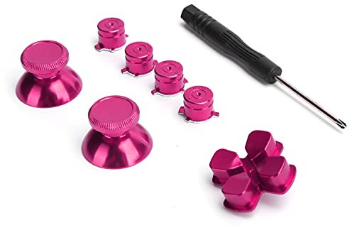Bâtons de Doigt en Métal PS4 pour Bâton de Doigt en Métal de Manette, Accessoire de Remplacement de Boutons de Bâtons de Doigt (Rose Rouge)