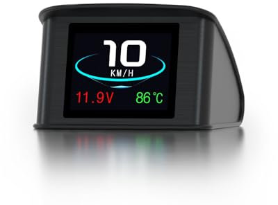 AMROOLOO Auto HUD Head Up Display, Compteur de vitesse digital OBD Smart avec alarme de survitesse, KMH & MPH, 2.2'' TFT LCD Screen, Compatible avec la plupart des modèles après 2008