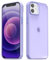 oakxco für iPhone 12 Mini Hülle Durchsichtig Matt, Glatt Transparent Handy Hülle Dünn Klar Handyhülle Slim, Hart Plastik Schutzhülle & Einfarbig Bunt TPU Weich Gummi Silikon Bumper, Lila Flieder