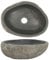 DELUKE® Naturstein Waschbecken oval - Flussstein | Aufsatzwaschbecken Waschschale Waschtisch Handwaschbecken Bad Waschplatz Badezimmer Oval, 29-38cm