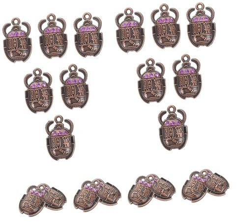 Abaodam 20 Stück Ägyptischer Insektenanhänger Diy Schmuckzubehör Anhänger Für Halsketten Und Armbänder (lila Fa622)