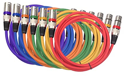 minkissy 6 Piezas Cable Xlr Macho Xlr Hembra Cable De Micrófono Balanceado Morado De Audio Para Escenario De Estudio Músical