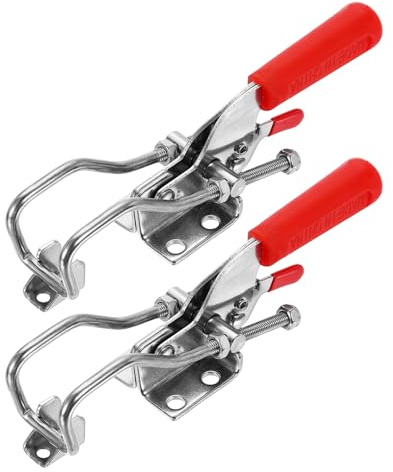 sourcing map 2pcs 431 Toggle Latch Clamp M6x55mm 772lbs Holding Capacity Adjustable Quick Release Pull Latches Stainless Steel Hasp Clamps w Front Hook for Smoker Lid Jig Tool Box Case Door
