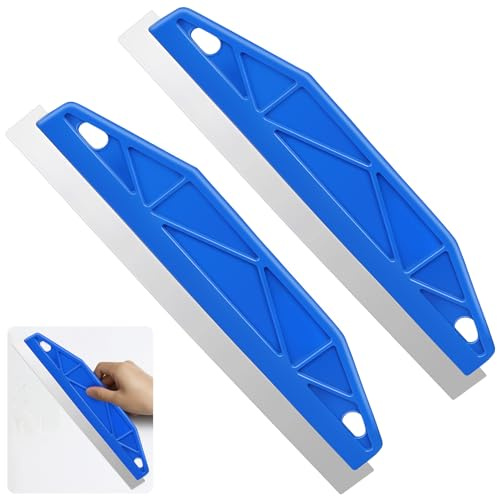 2Pcs Edge Painting Tool, Cutting in Tool for Painting, Stainless Steel Shield for Skirting Boards/Carpet, Combining Scraping, Cutting-in and Smearing Protection (Blue)