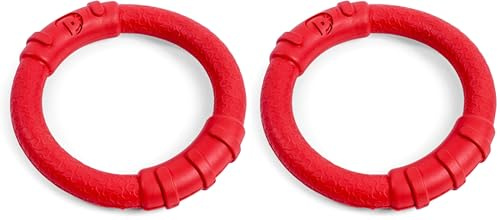 Petface Toyz Rubber Ring Dog Toy, Small, Red (Pack of 2)