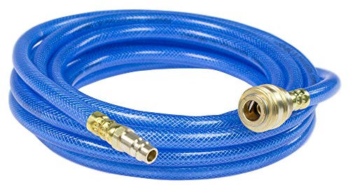 as - Schwabe Druckluftschlauch 15 m - max 15 bar - Anschlus NW 7,2 - Pressluftschlauch 9 x 3mm mit Polyestergewebeeinlage – Kompressorschlauch mit Schnellverschlusskupplung & Stecktülle – blau, 12707