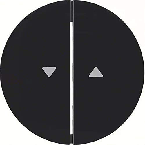 Tecla doble persiana, series berker R.x de hager, negro