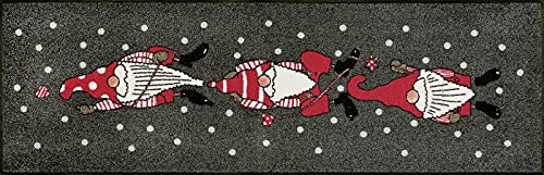 wash+dry Fußmatte, Winterzwerge 60x180cm, innen und außen, waschbar