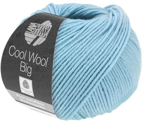 LANA GROSSA Cool Wool Big | Extrafeine Merinowolle waschmaschinenfest und filzfrei | Handstrickgarn aus 100% Schurwolle (Merino) | 50g Wolle zum Stricken & Häkeln | 120m Garn FB 946