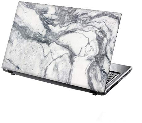 TaylorHe 15.6 inch 15 inch Laptop Skin Vinyl Decal with Colorful Patterns and Leather Effect Laminate MADE IN England White Marble Texture