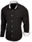 Baxboy Herren-Hemd Slim-Fit Bügelleicht Für Anzug, Business, Hochzeit, Freizeit - Langarm Hemden für Männer Langarmhemd R-44, Farbe:Schwarz/Weiß, Größe:L