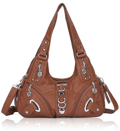 Angelkiss Hobo börsen und Handtaschen für Damen Satchel Handtasche Frauen börsen Groß Täglich Schultertasche, Braun (braun), Large