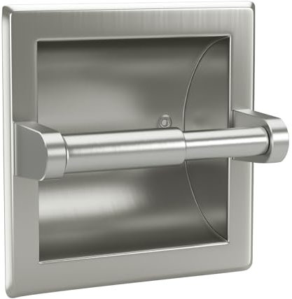 POKIM Toilettenpapierhalter M782BN, Modern, Gebürsteter Nickel, Edelstahl, Acrylnitril-Butadien-Styrol (ABS)