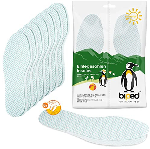 biped FRESH! 8 Paar Frischesohlen clean breeze - Einlegesohlen mit frischem Duft - Extra dünn, auch für enge Schuhe und zum barfuß Tragen geeignet - Schuheinlagen gegen Fußgeruch z1019(40-41)