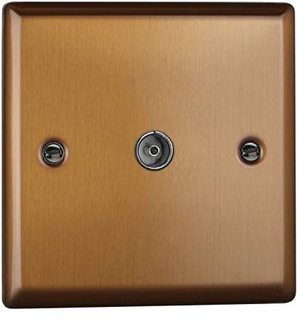 Varilight 1-Gang TV Socket, Co-Axial Brushed Bronze