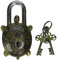 Verrou de sécurité en laiton de forme ancienne de tortue Vastu antique de style vintage fait main avec 2 clés