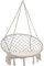 DETEX® Hängesessel 150kg Belastbarkeit Wetterfest Makramee Outdoor Indoor Hängeschaukel Hängestuhl Hängesitz Schaukel Nestschaukel Ø60cm Creme