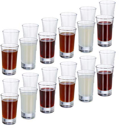 Relaxdays Set da 24 Bicchierini 2 cl Vetro Trasparente Tequila, Vodka, caffè, Resistenti e Lavabili in Lavastoviglie
