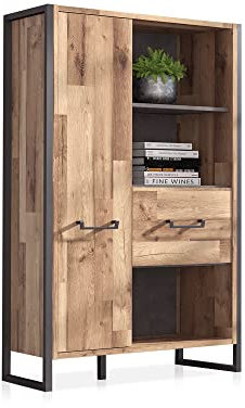 moebel-eins HANIKA Regal/Wohnzimmerschrank, Material Dekorspanplatte, eichefarbig/betonfarbig