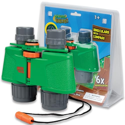 Nature Bound Binoculars for Kids Hit Resolution 6x35 - High Power Kids Binoculars with Built in Compass for Bird Watching, Hiking, Hunting, Spy, & Outdoor Exploration, for Boys & Girls