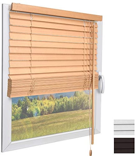 Sol Royal Holzjalousie SolDecor JH3 Jalousie aus Holz in Eichenoptik - 120x160 cm Tür- und Fensterjalousie Holz umweltschonend produziert - Jalousien Blickschutz Fenster 3,5 cm breite Lamellen