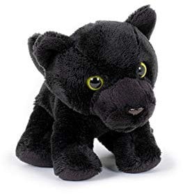 Trigon Stofftier schwarzer Panther, 12 cm Kuscheltier Plüschtier, Wildtier Zootier Raubkatze Softplüsch