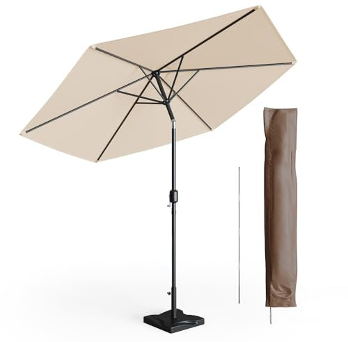 Oskar-Store OK-Living Ampelschirm, Beige, 270 cm mit Schutzhülle und Ständer
