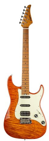 EART Chitarra Elettrica con Tastiera in Acero a 6 Corde Chitarra per Destrimani Corpo Solido, Tasti in Acciaio Inossidabile, Pieno, Multicolore